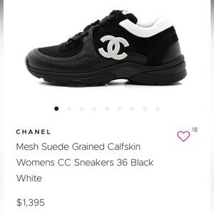 AUTH CHANEL black&white tennis shoes sneakers heels slides CC neimans $1350!